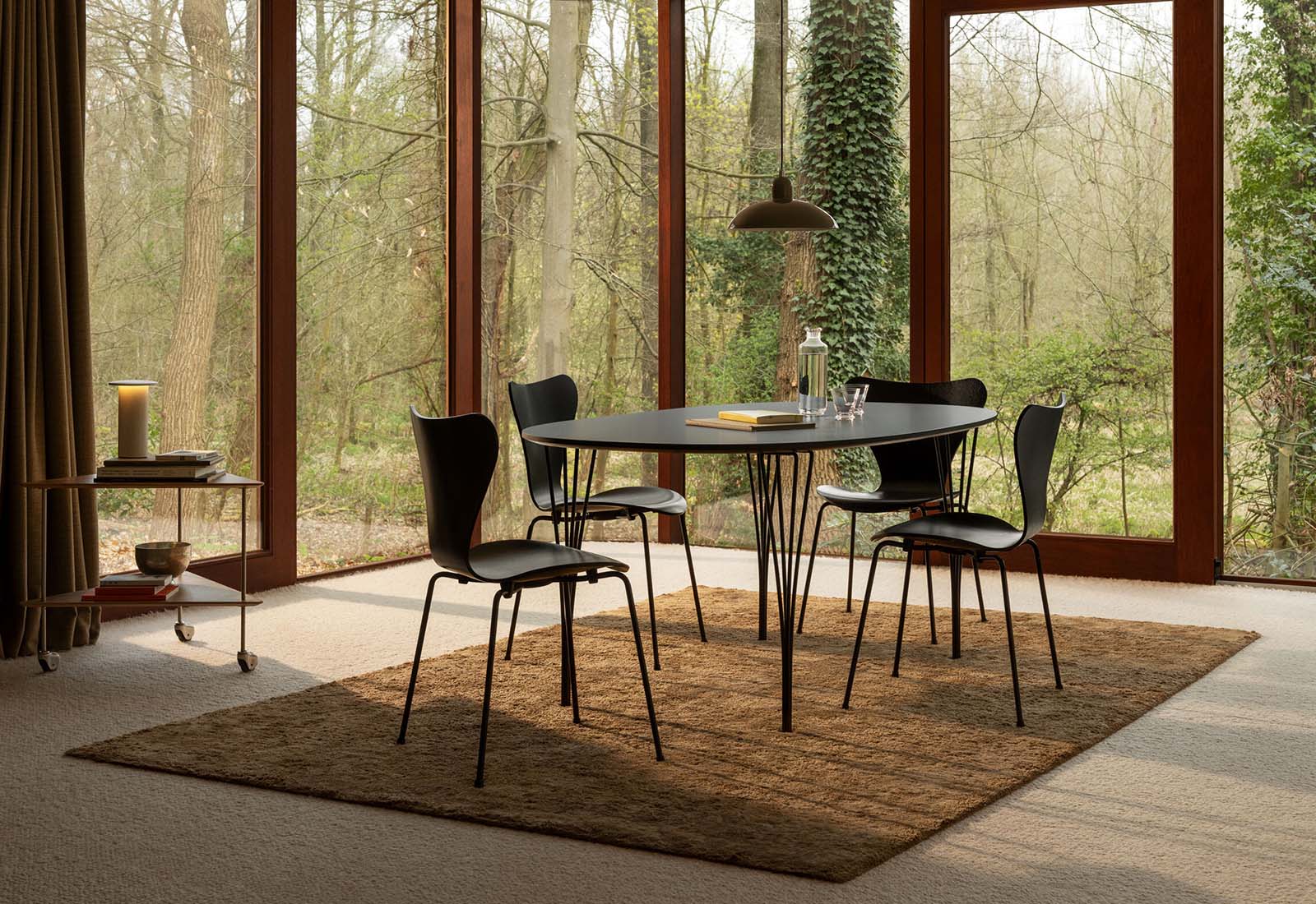 series 7 chair coloured veneer black super ellipse