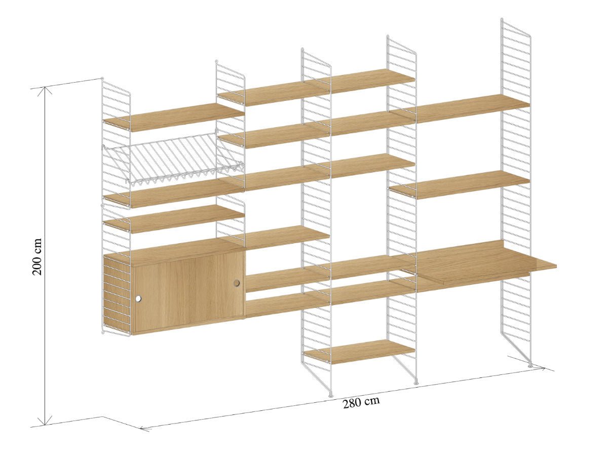 String Shelving (Set Design) - White & Oak