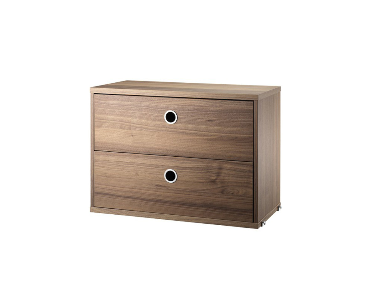 String Shelving - 2 Drawer Chest 58cm Wide Walnut Sale