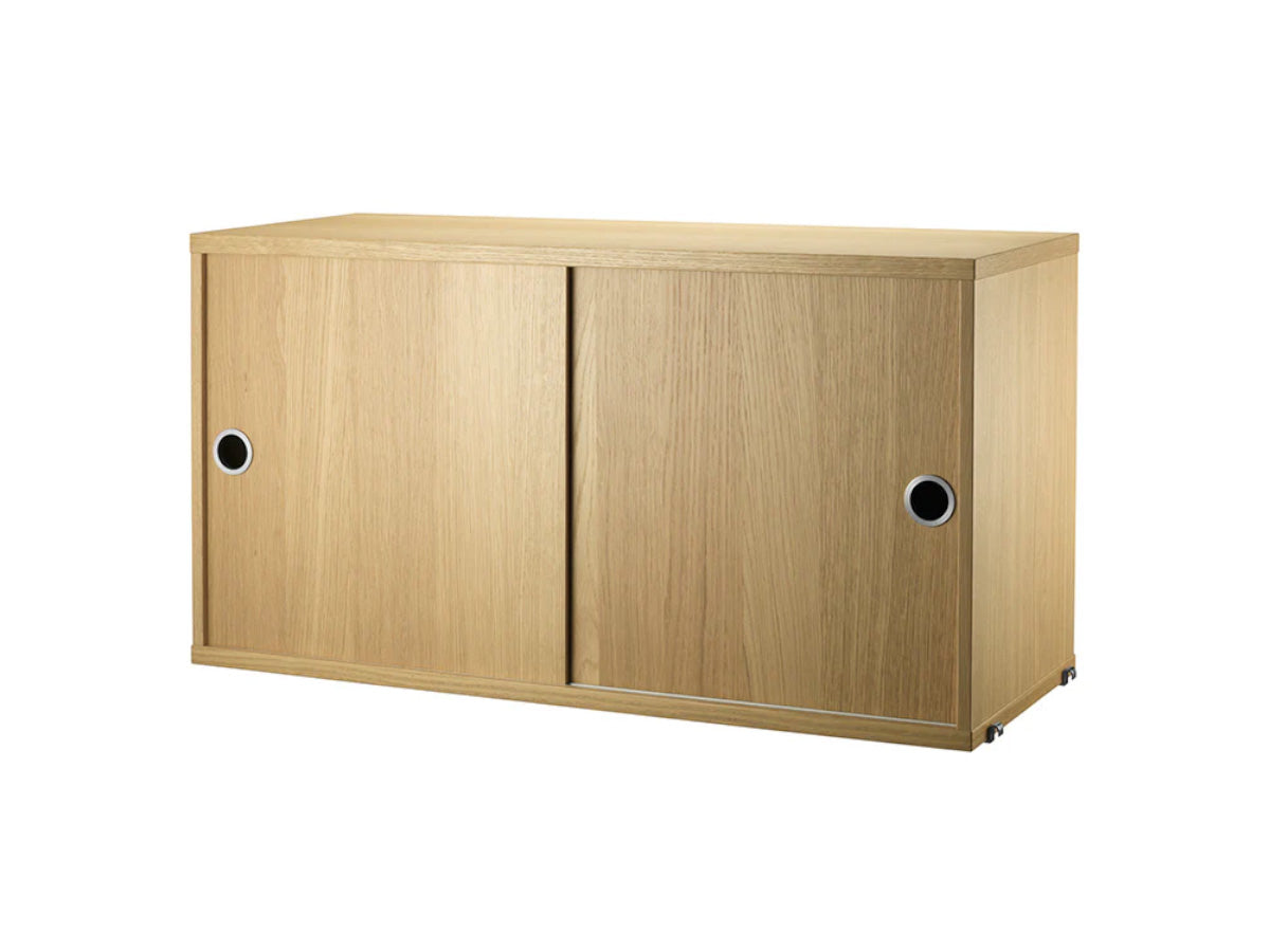 String Shelving - Sliding Door Cabinet Oak SALE