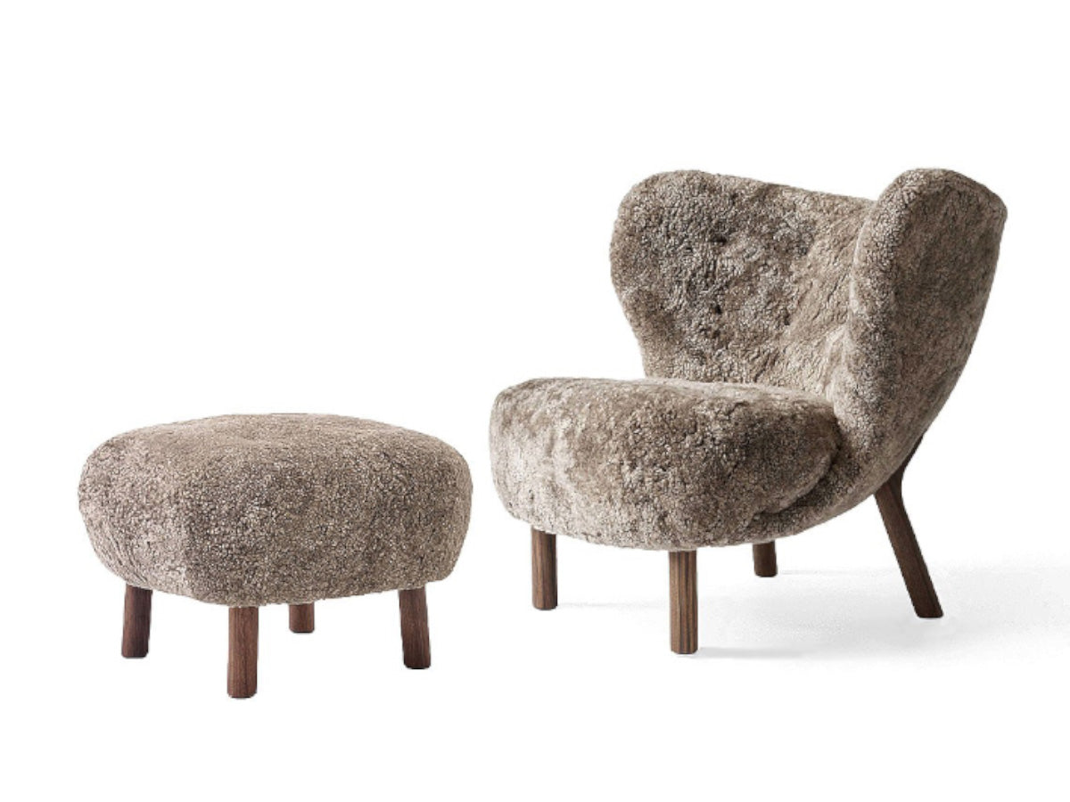 &Tradition Little Petra VB1 Chair Sheepskin Sahara & Footstool