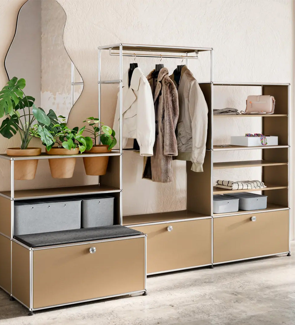 usm wardrobe in bedroom in beige
