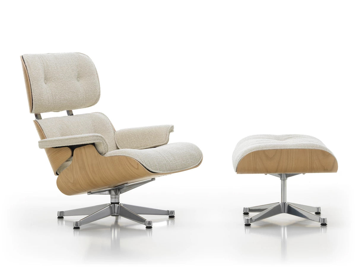 Vitra Eames Lounge Chair & Ottoman - Chestnut - Nubia Fabric