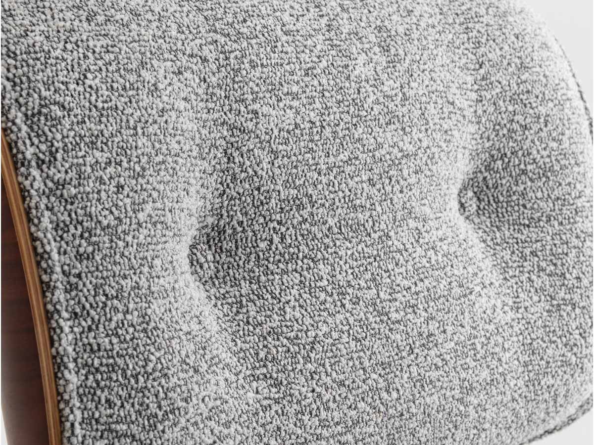 close up of detail of nubia fabric eames xl lounge chair