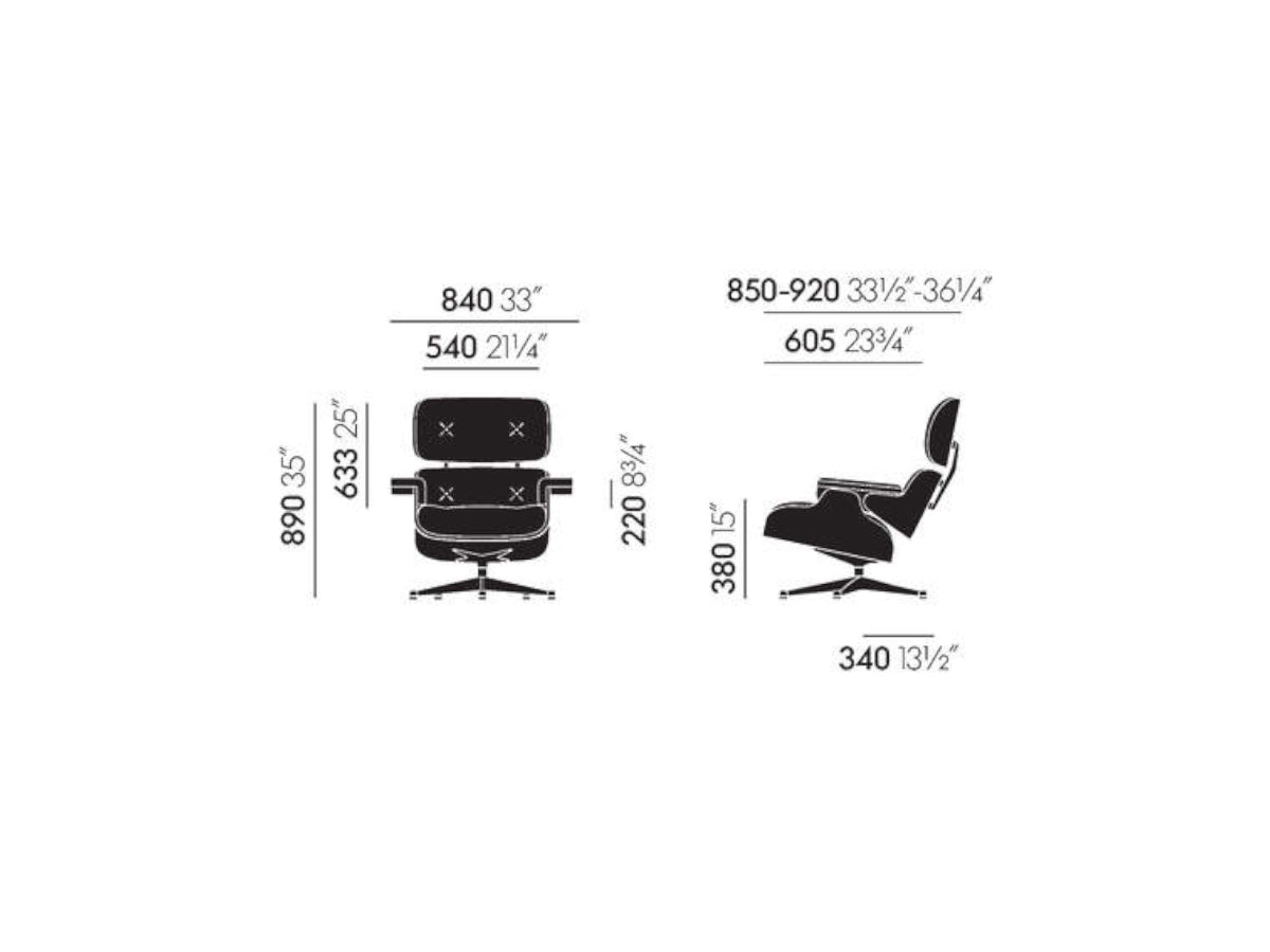 vitra eames lounge chair dimension XL