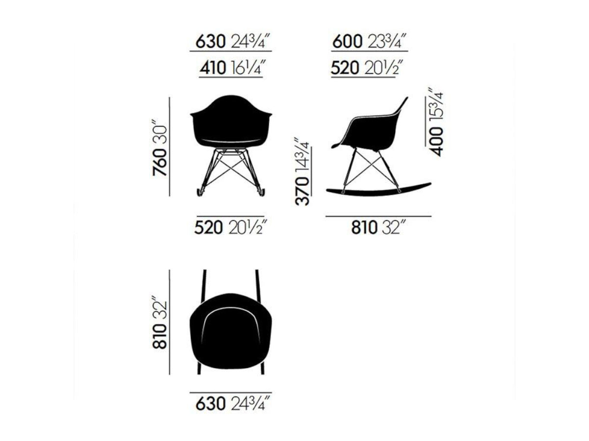 Vitra RAR Eames Plastic Rocking Chair - Seat Upholstery