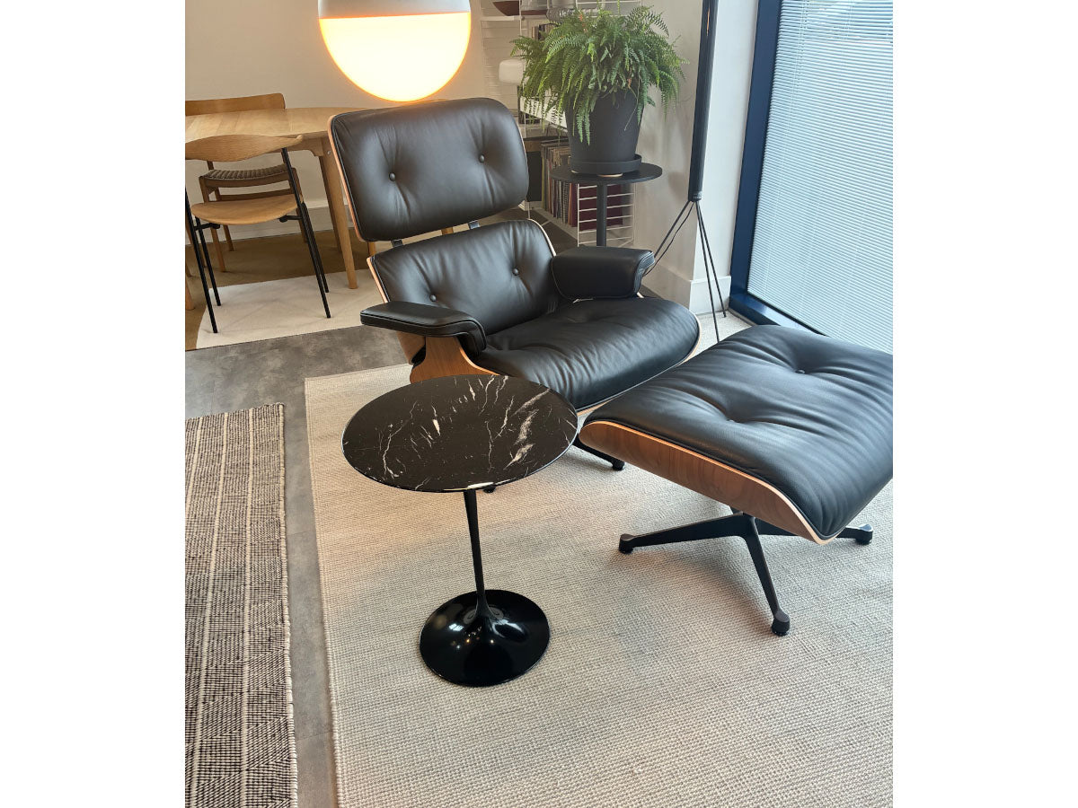 Vitra Eames Lounge Chair and Ottoman - Cherry Shell - Black Premium Leather - Black/Polished Base - EX-Display Sale Item