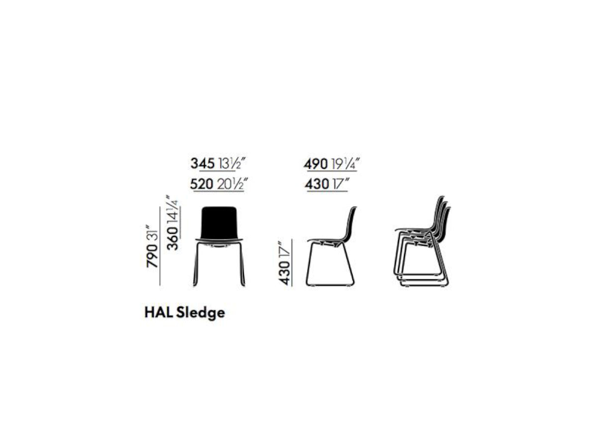 Vitra HAL RE Sledge Dining chair