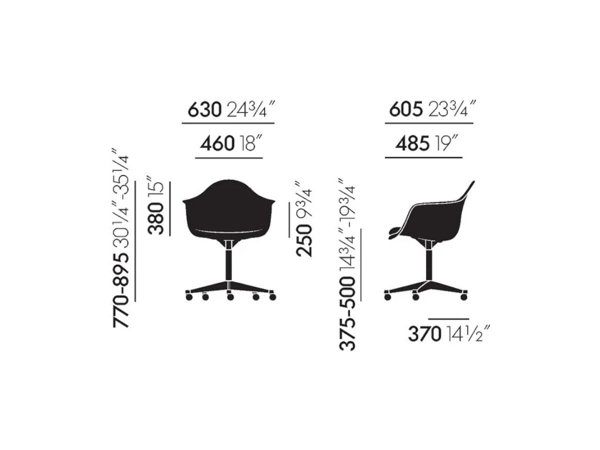 Vitra PACC Eames Plastic Office Chair - Full Upholstery