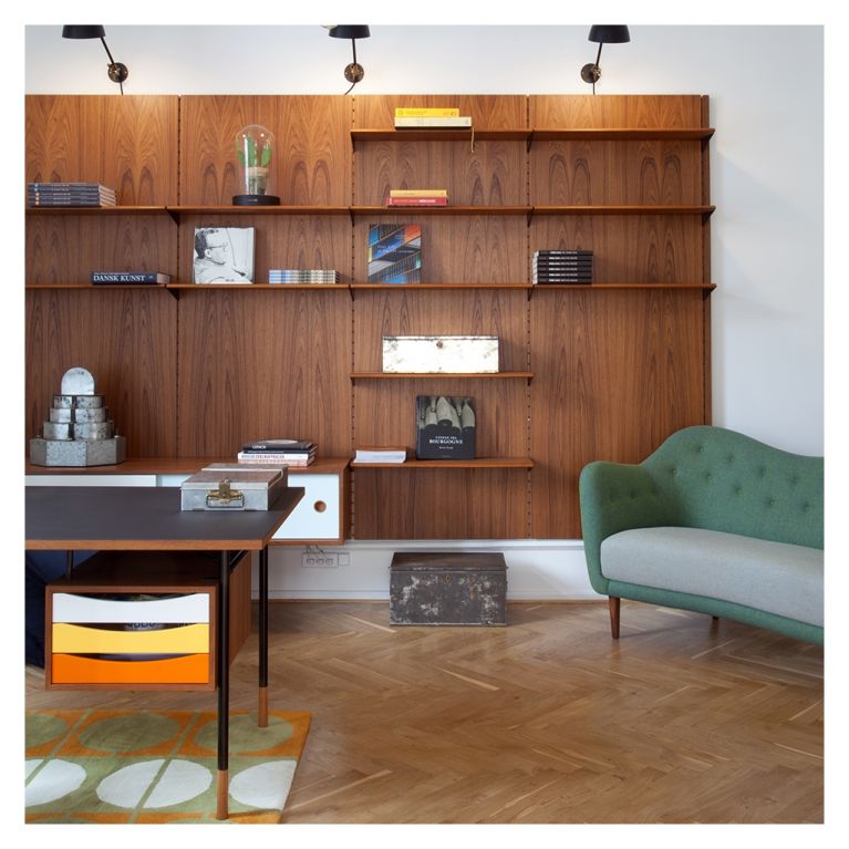 House of Finn Juhl Nyhavn Desk Walnut & Orange