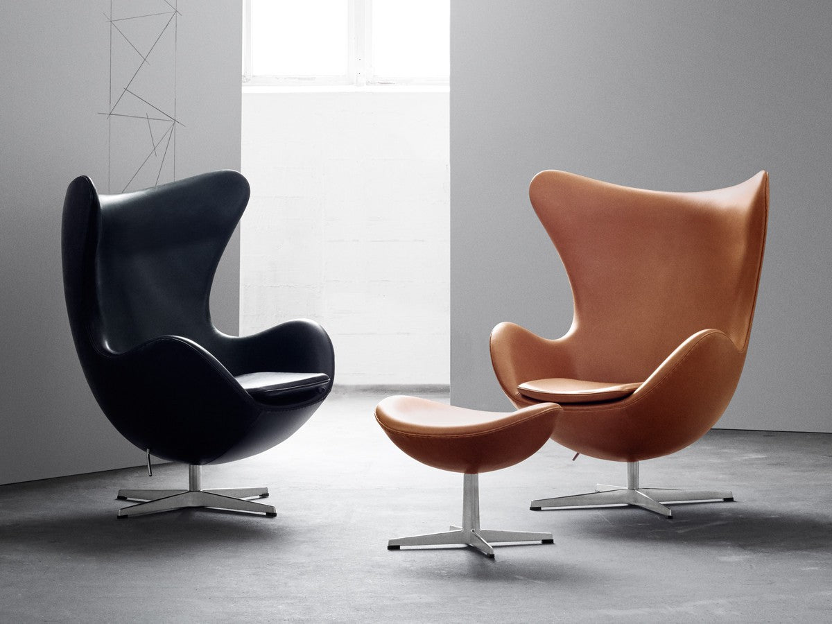 Fritz Hansen Egg Chair with Footstool - Leather