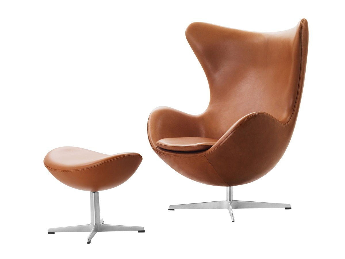 Fritz Hansen Egg Chair with Footstool - Leather