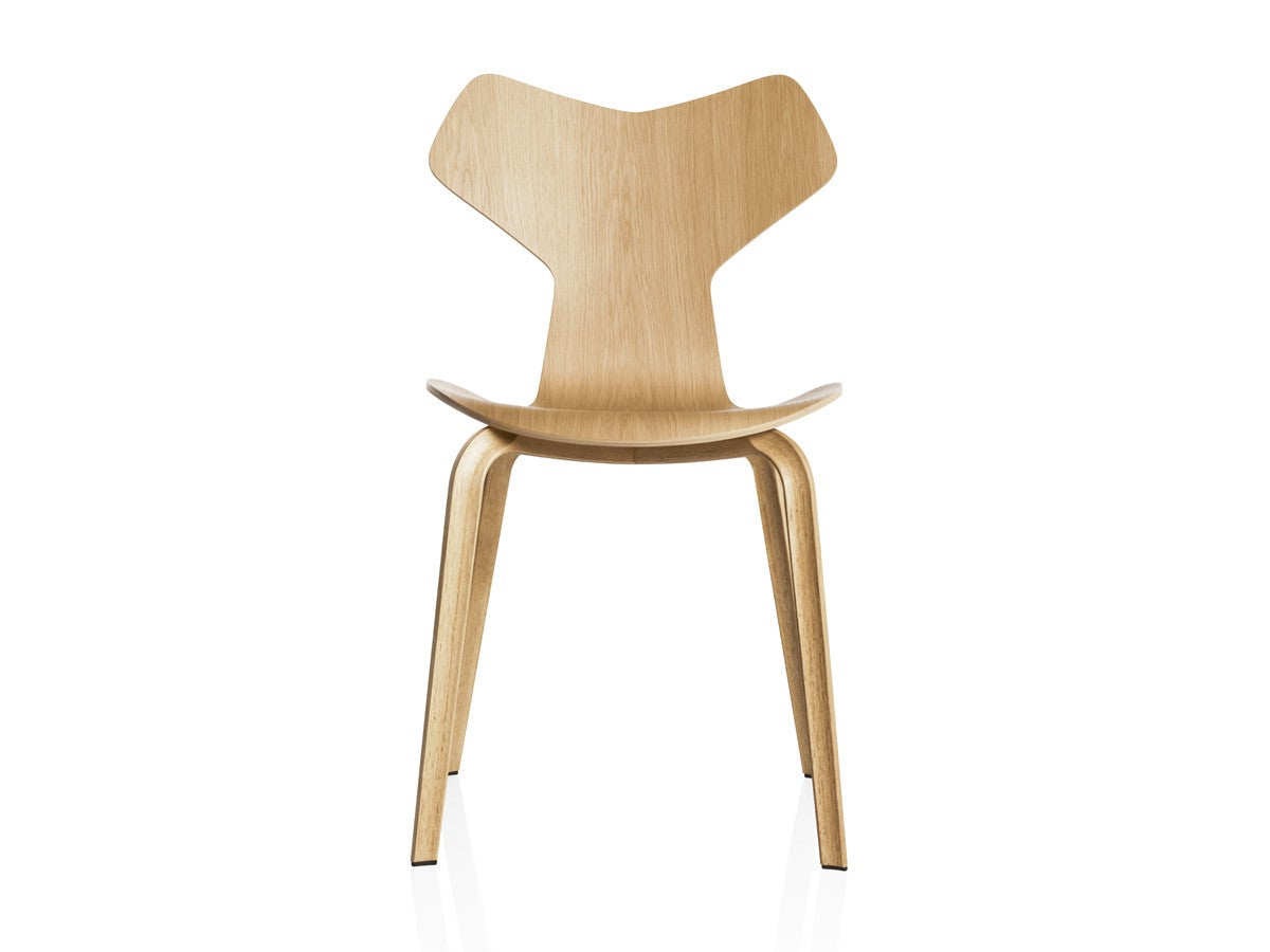 Fritz Hansen Grand Prix Dining Chair with Wooden Legs - Natural Wood