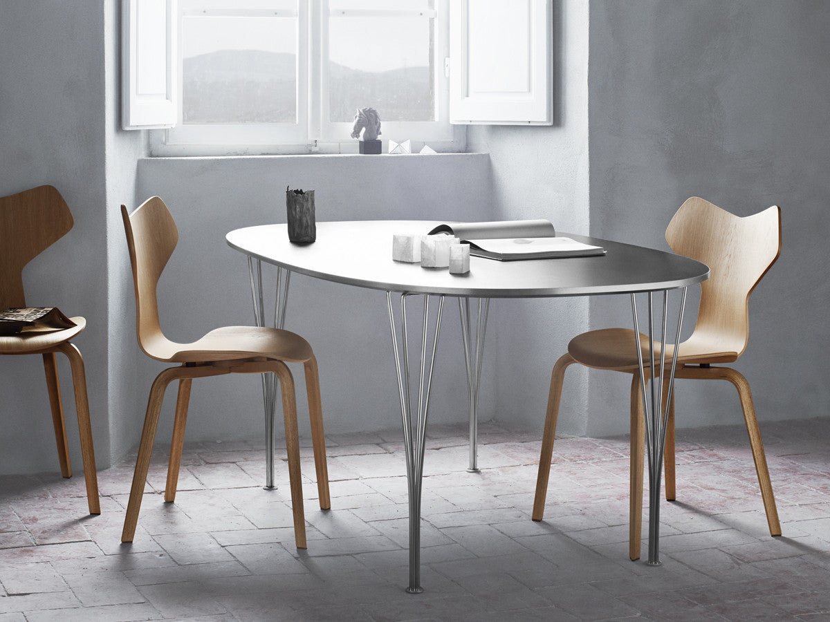 Fritz Hansen Grand Prix Dining Chair with Wooden Legs - Natural Wood