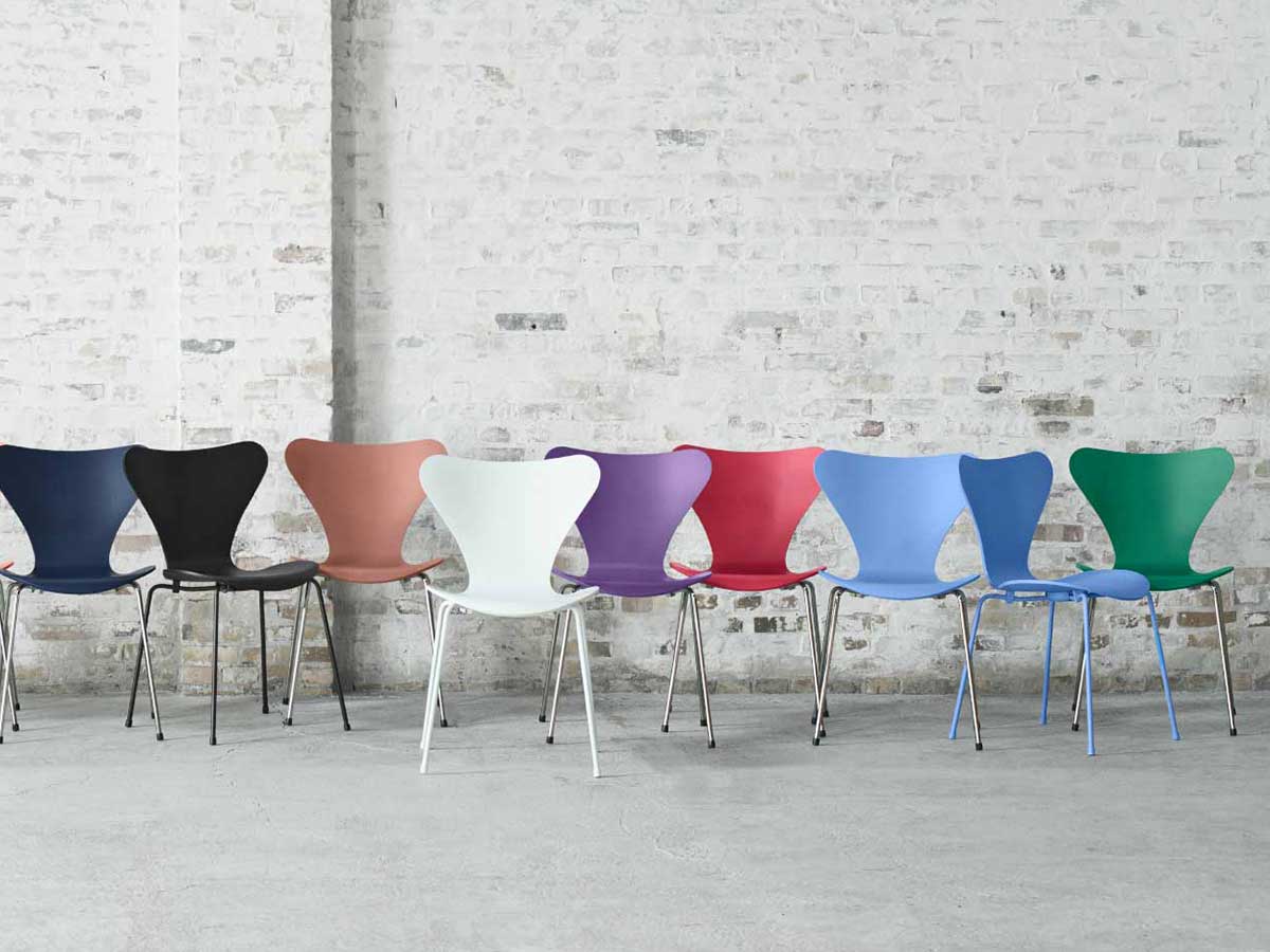 Fritz Hansen Series 7 Dining Chair - Coloured Ash/Chrome Legs