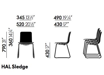Vitra HAL RE Sledge Dining chair
