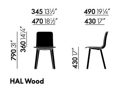 Vitra HAL RE Wood Dining Chair