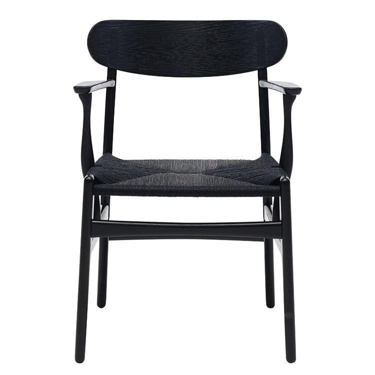 Carl Hansen CH26 Dining Chair Black Paper Cord