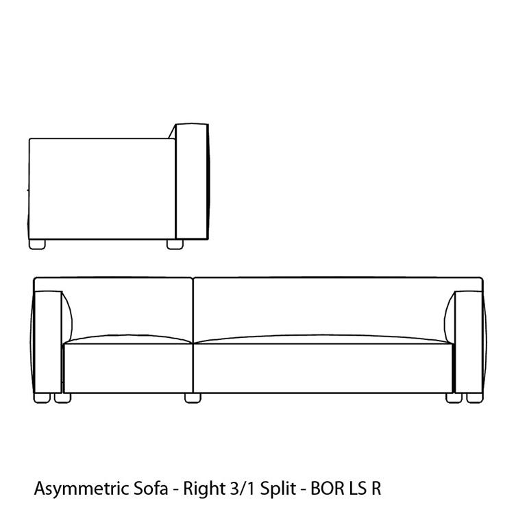 Knoll Barber Osgerby Asymmetric Sofa