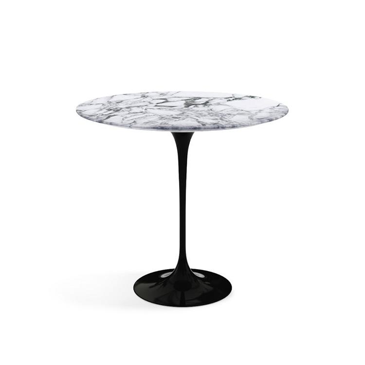 Knoll Saarinen Tulip Oval Side Table Black Base