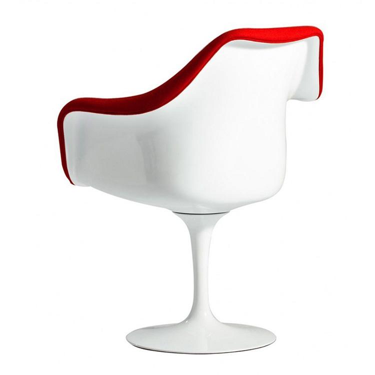 Knoll Saarinen Tulip Arm Chair White Base Upholstered