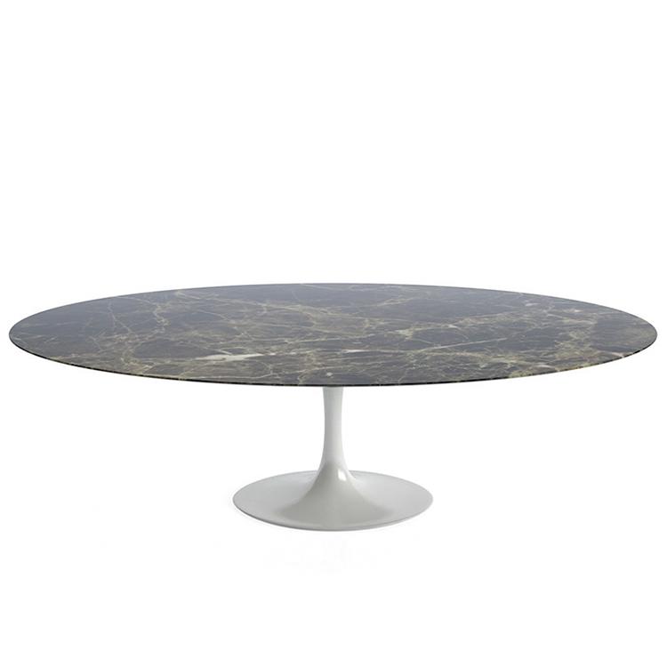 Knoll Saarinen Tulip Oval Dining Table 198cm White Base