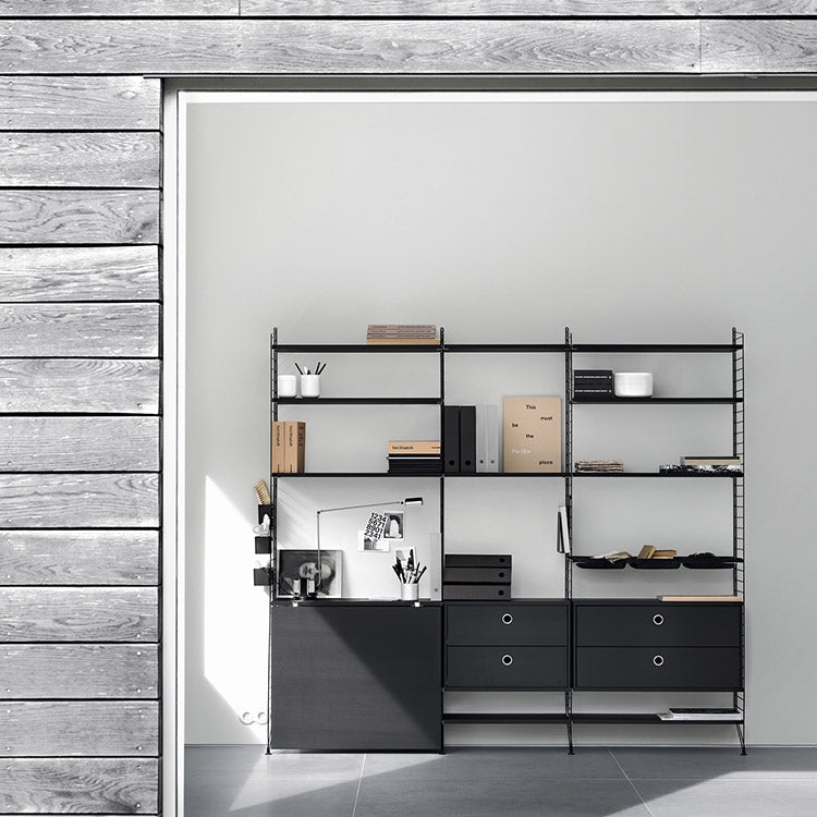 String Shelving (Set Design) - Black Office | Nils Strinning - Cimmermann