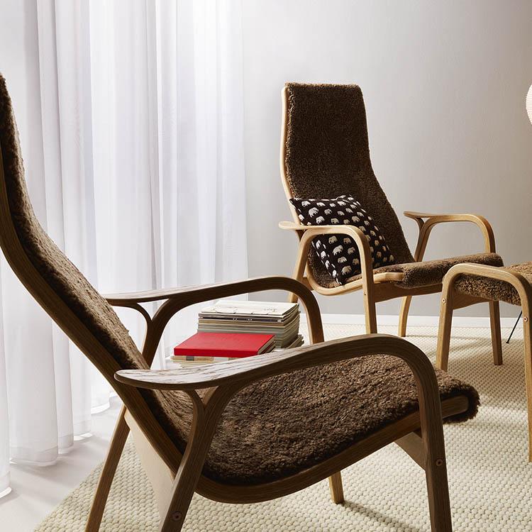 Swedese Lamino Chair & Ottoman - Sheepskin