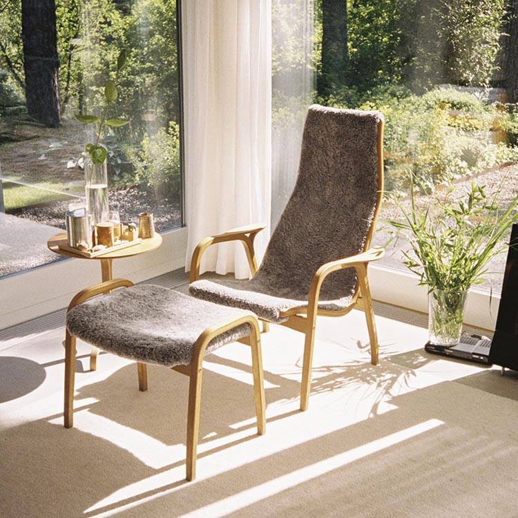 Swedese Lamino Chair & Ottoman - Sheepskin