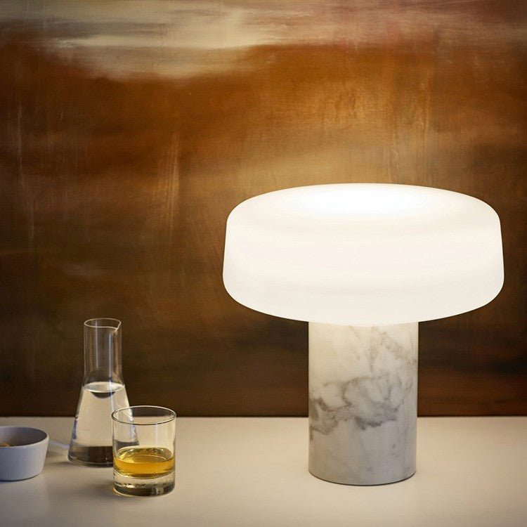 Terence Woodgate Solid Table Light - Carrara Marble