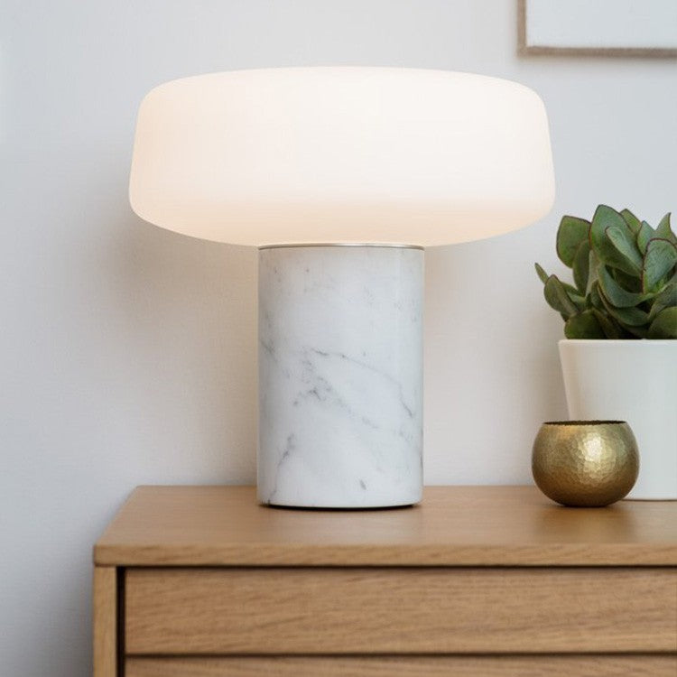 Terence Woodgate Solid Table Light - Carrara Marble