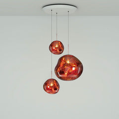 Tom Dixon Melt Copper Trio Round Pendant System Modern British Lighting Cimmermann