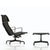 Vitra EA 124 Aluminium Chair & Ottoman with Black Frame