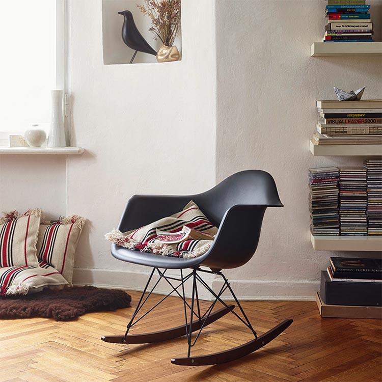 Vitra Rar Rocking Chair Vitra RAR Eames Plastic Rocking Chair - Dark Maple | Charles and Ray ...